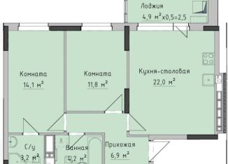 Продается 2-комнатная квартира, 62.4 м2, Ижевск, улица Холмогорова, 89