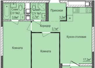 Продам двухкомнатную квартиру, 57.2 м2, Ижевск, жилой комплекс Покровский, 3