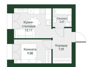 Продается 1-комнатная квартира, 32.6 м2, Екатеринбург, метро Чкаловская