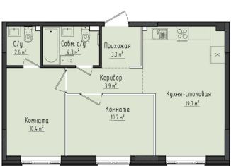 Продажа 2-ком. квартиры, 54.9 м2, село Первомайский, улица Строителя Николая Шишкина, 6/4