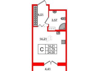 Продам квартиру студию, 24 м2, деревня Скотное, Рождественская улица, 2