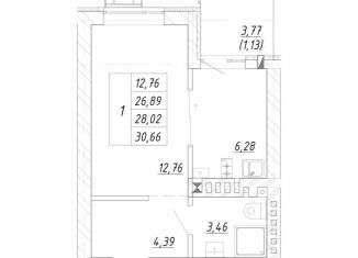 Продается 1-ком. квартира, 28 м2, Калининградская область