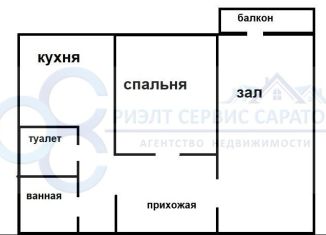 Продажа 2-комнатной квартиры, 43.7 м2, Саратов, улица имени В.Г. Рахова, 53