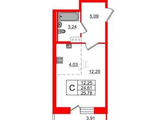 Продажа квартиры студии, 25.8 м2, деревня Новое Девяткино, Лесная улица, 4