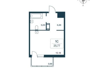 Продаю квартиру студию, 25.8 м2, городской посёлок Янино-1, Цветной бульвар