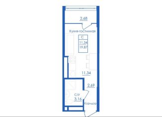 Продажа квартиры студии, 19.9 м2, село Михайловка, Новоуфимская улица, 13