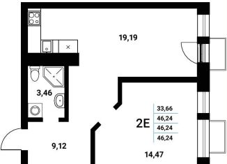 Продам двухкомнатную квартиру, 46.2 м2, Воронеж, набережная Чуева, 7