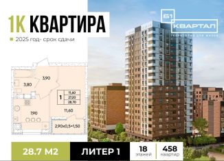 Продается 1-комнатная квартира, 28.7 м2, Ростовская область, проспект 40-летия Победы, 111/4с2