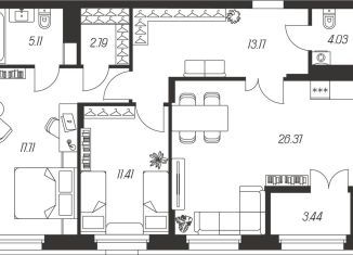 Продам 2-ком. квартиру, 82.3 м2, Тула, улица Смидович, 18Б