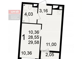 Продам 1-ком. квартиру, 29.6 м2, Рязань, Железнодорожный район