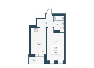 Продажа однокомнатной квартиры, 39.8 м2, Новосибирск, метро Заельцовская, улица Брестская Горка, 8