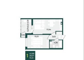 Продается 1-ком. квартира, 42.9 м2, Краснодар, Прикубанский округ, Штурвальная улица, 8