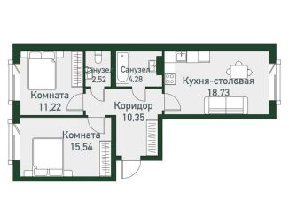 Продам 3-ком. квартиру, 52.7 м2, посёлок Западный, Спортивная улица, 18