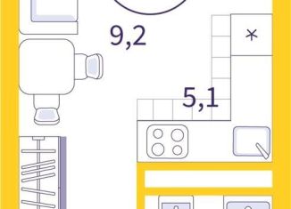 Продаю квартиру студию, 22.4 м2, Екатеринбург, метро Проспект Космонавтов, улица 22-го Партсъезда