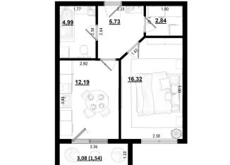 Продается 1-комнатная квартира, 43.7 м2, Калужская область