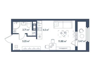 Продажа квартиры студии, 27.1 м2, Санкт-Петербург, Московский район