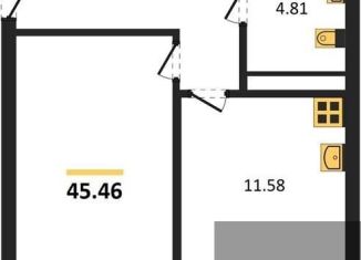 Продажа однокомнатной квартиры, 45.5 м2, Воронеж