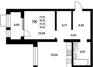 Продается 1-ком. квартира, 47.2 м2, Воронеж, набережная Чуева, 7