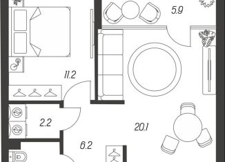 Продаю 1-комнатную квартиру, 49.7 м2, Тула, улица Михеева, 9А