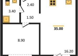 Продам 1-ком. квартиру, 35 м2, Новосибирск, улица Аэропорт, 88, ЖК Авиатор