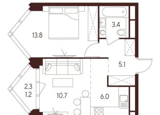 Продаю 1-ком. квартиру, 39 м2, Москва, метро Октябрьское поле