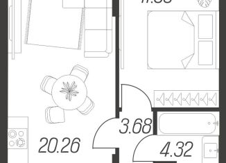 Продам 1-комнатную квартиру, 40.1 м2, Тула, Привокзальный территориальный округ