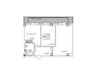 Продается 2-ком. квартира, 49.6 м2, Адыгея, Первомайская улица, 41