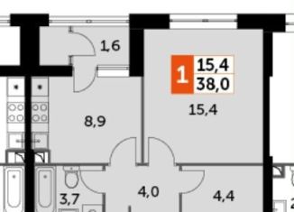 Продажа 1-комнатной квартиры, 38 м2, Москва, метро Тушинская, Строительный проезд, 9с9