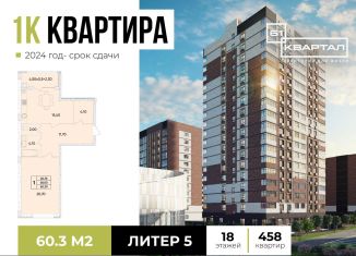 Продается 1-ком. квартира, 60.3 м2, Ростовская область, проспект 40-летия Победы, 111/3с2