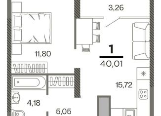 Продаю 1-комнатную квартиру, 40 м2, Рязань, Октябрьский район