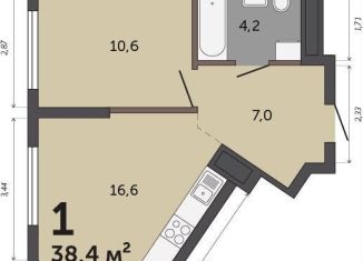 Продаю 1-ком. квартиру, 38.4 м2, Екатеринбург, Кировский район