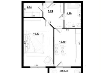 Продажа 1-комнатной квартиры, 43.6 м2, Калужская область