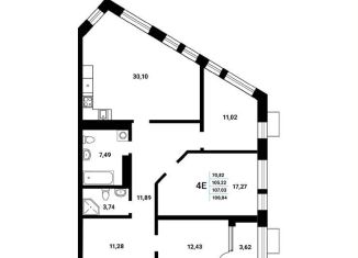 Продается 4-ком. квартира, 107 м2, Воронеж, набережная Чуева, 7