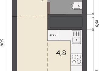 Продаю квартиру студию, 26.2 м2, Екатеринбург, Кировский район