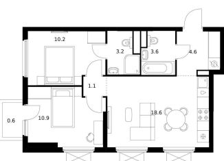 Продажа 2-ком. квартиры, 52.8 м2, Нижегородская область, Небесная улица