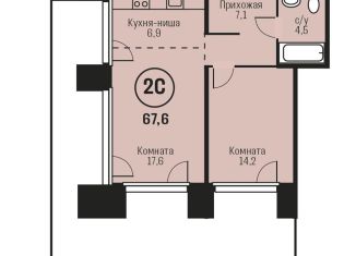 Продам 2-ком. квартиру, 67.6 м2, Барнаул, Индустриальный район, улица имени В.Т. Христенко, 2к2