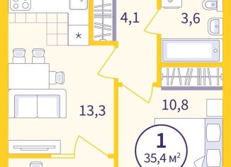 Продается 1-комнатная квартира, 33.5 м2, Екатеринбург, метро Геологическая, улица Репина, 111