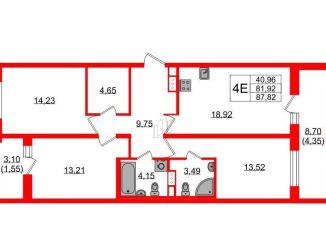 Продам 3-комнатную квартиру, 87.8 м2, Санкт-Петербург, Суздальское шоссе, 10, ЖК Новая Скандинавия