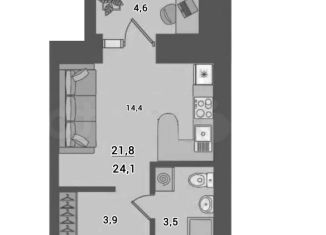 Продажа квартиры студии, 24.1 м2, Амурская область, улица Василенко, 7