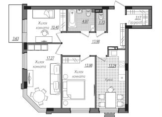 Продается 3-комнатная квартира, 82.4 м2, Смоленск, Промышленный район