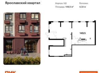 Продам помещение свободного назначения, 149.5 м2, Мытищи, жилой комплекс Ярославский Квартал, 1.2