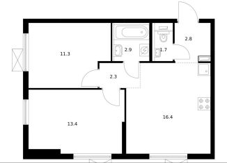 Продам 2-комнатную квартиру, 50.8 м2, Щербинка