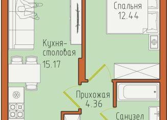 Продаю 1-ком. квартиру, 38.5 м2, Калининградская область