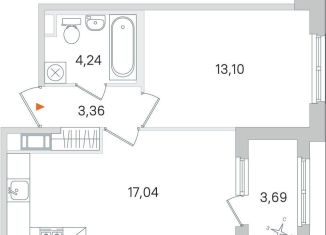 Продаю 1-комнатную квартиру, 39.6 м2, Пушкин