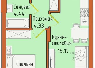 Продается 1-комнатная квартира, 38.8 м2, Светлогорск