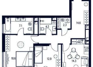 Продажа 2-комнатной квартиры, 74 м2, Москва, Щукинская улица, 3