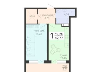 Продается 1-ком. квартира, 42.8 м2, Воронеж, улица Независимости, 78