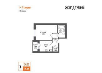 Продам 1-комнатную квартиру, 36.8 м2, посёлок городского типа Петра Дубрава, ЖК Земляничный