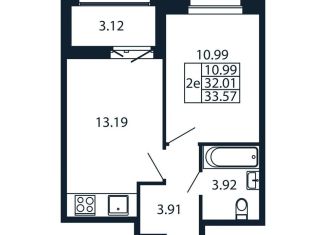 Продажа 2-ком. квартиры, 35.1 м2, городской посёлок Новоселье