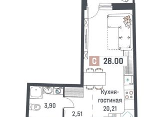 Продается квартира студия, 28 м2, Мурино